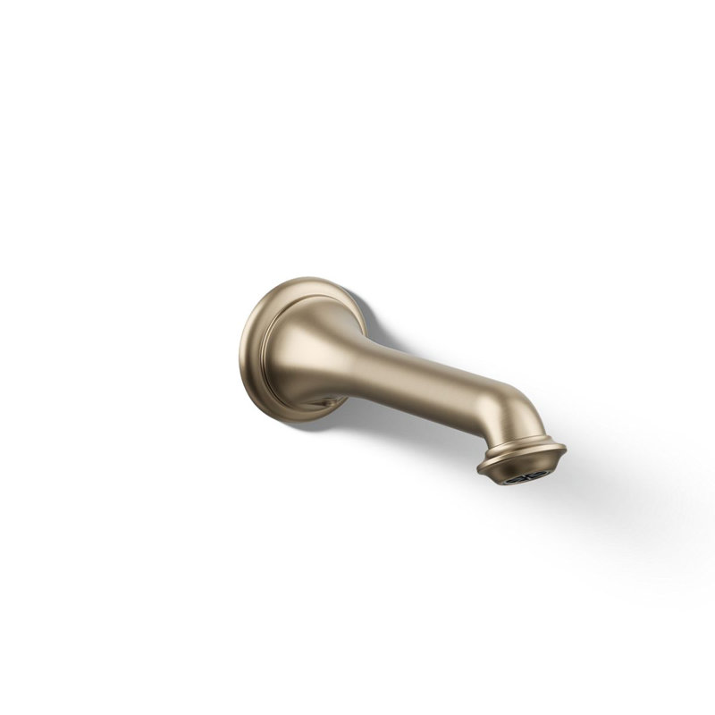 Artifacts Wall-Mount Bath Spout with Turned Design, Vibrant Brushed Bronze
