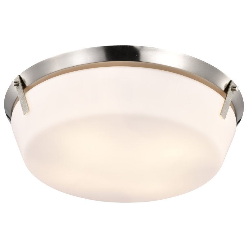 Plafonnier encastré en verre Maresa, Nickel brossé