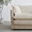 Chaises d'appoint hautes en chenille (2), beige, structure en bois, coussins moelleux pour un salon relaxant (paire), structure en bois massif, sièges latéraux confortables avec coussin