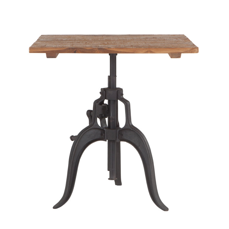 Hackett Extendable Teak Solid Wood Top Metal Base Dining Table