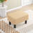Leather Ottoman Small Footstool Rectangle Stool With Padded Seat-1066267545