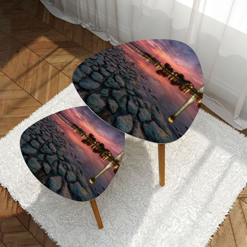 Ensemble de 2 tables basses gigognes Triangle