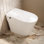 Toilette sans réservoir 12 "à chasse d'eau 1,1 GPF avec réservoir intégré et bidet manuel en blanc brillant Swiss Madison Hugo