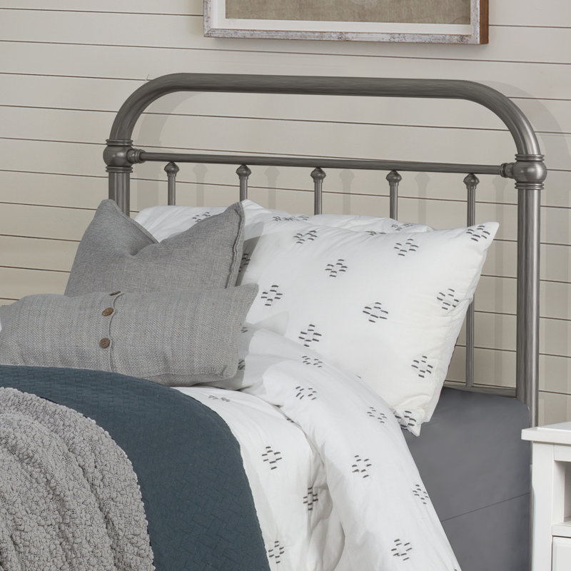 Shumacker Steel Slat Headboard, Twin, Pewter