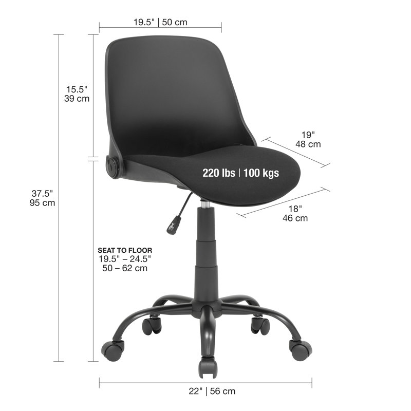 Courtright Polyester Blend Task Chair, Black