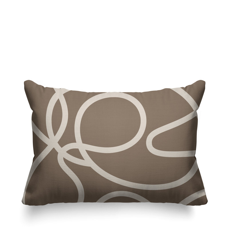 Coussin décoratif intérieur / extérieur Boho Doodles, Beige