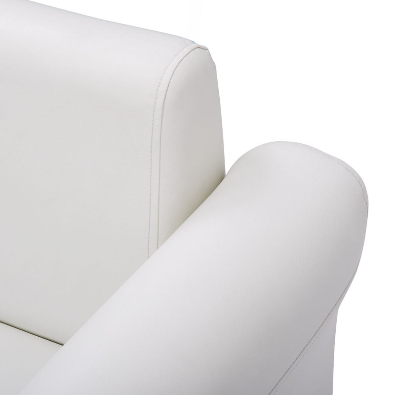 Lach Kids 8.5'' Club Chair Chair and Ottoman, White