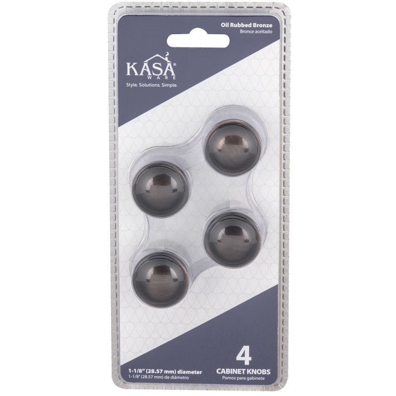 1 1/8" Diameter Mushroom Knob Multipack, Brushed Oil Rubbed Bronze