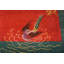 Hand Knotted Pile 1920s Rectangle Antique Floral Wool Coral / Salmon Pink Rug