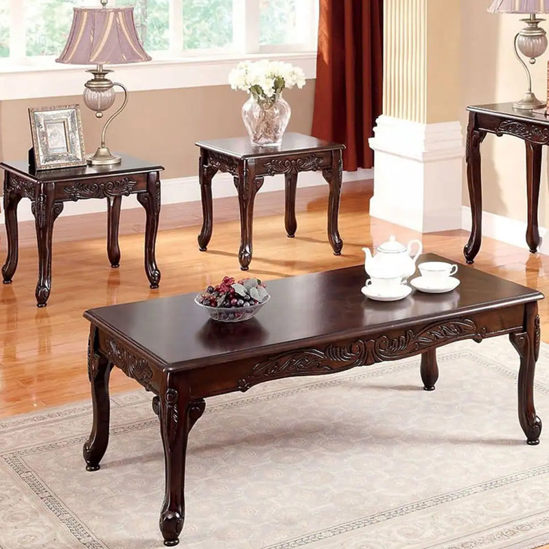 Ensemble de table 3 pièces de 47,9 po (1C + 2E), cerisier foncé