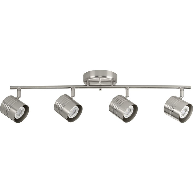 Black Four-Head Track Metal, Brushed Nickel