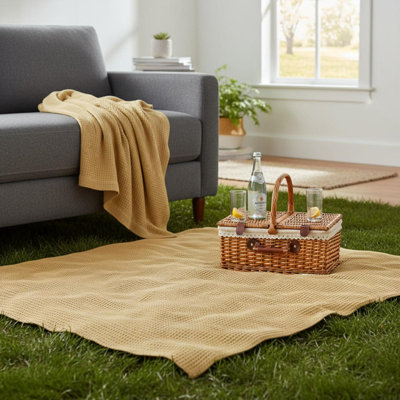 1-Piece Twin Blanket,Mustard