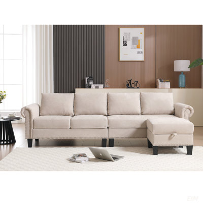 Shmuel Convertible L-Shaped Sectional Sofa with Storage