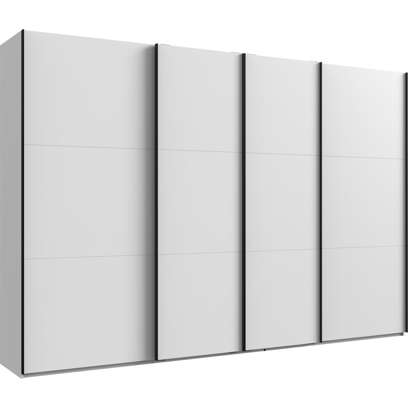 Guardino 4 Door Wardrobe, White, 216cm H x 350cm W x 65cm D
