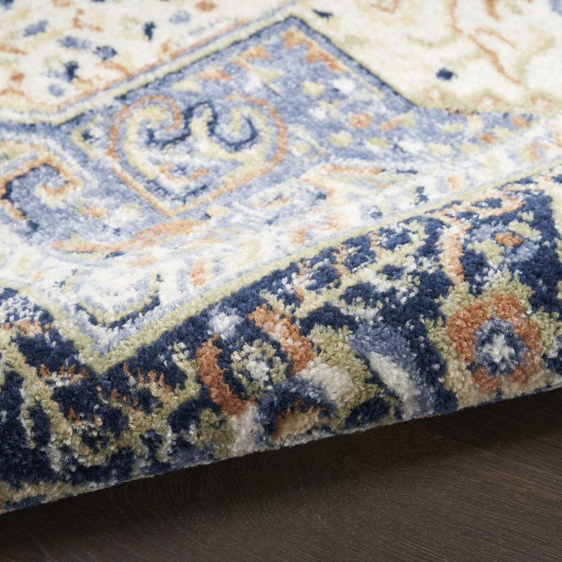 Nourison Essentials Persian Navy Indoor/Outdoor Area Rug, Rectangle 4' x 6'