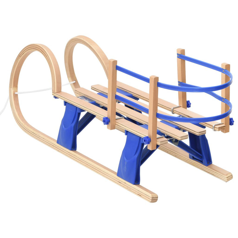 VidaXL Foldable Sledge with Backrest 43.3" Plywood