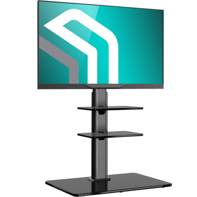 Meuble télé pivotant pour téléviseur de 32 à 65 pouces jusqu'à 66 lb, meuble télé d'angle avec tablettes