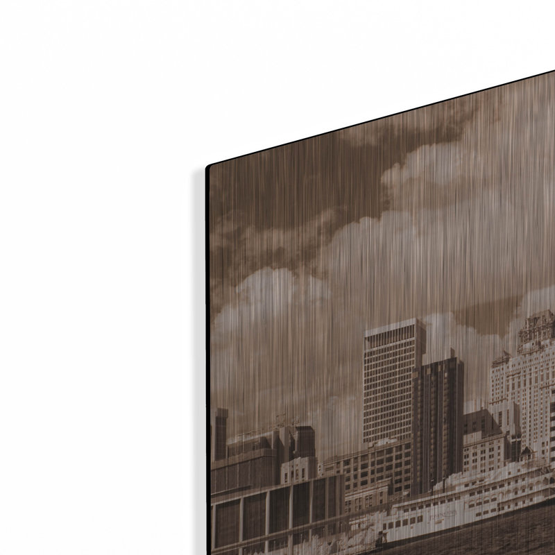 «Detroit Skyline, Michigan 07» par Monte Nagler, H 16 po x l 24 po