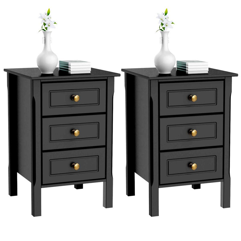 Adrika 40cm W Solid + Manufactured Wood Bedside Table