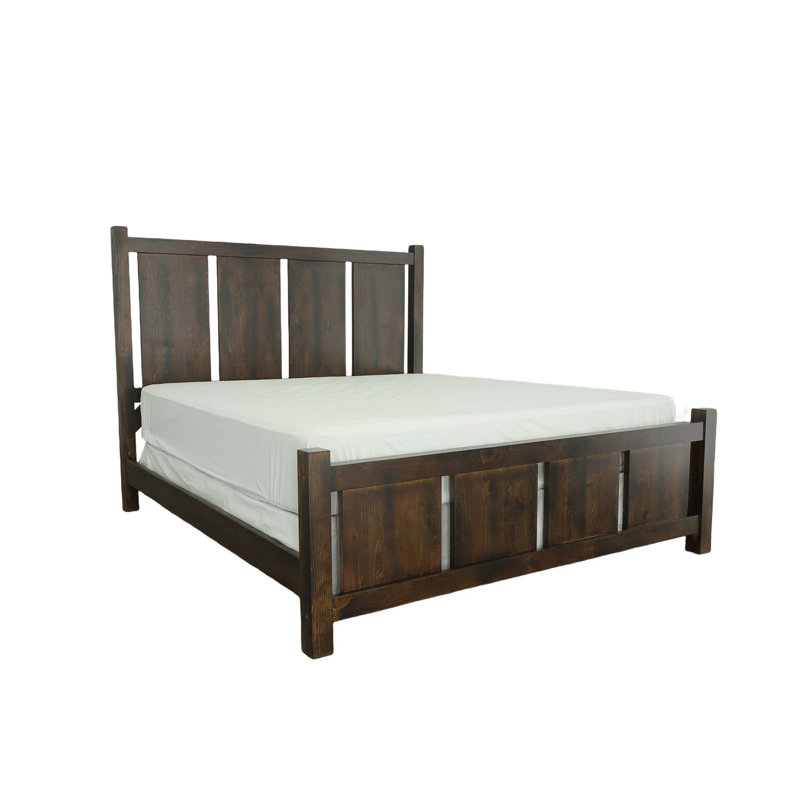 Woodbury Rustic Brown Pine Queen Panel Bed