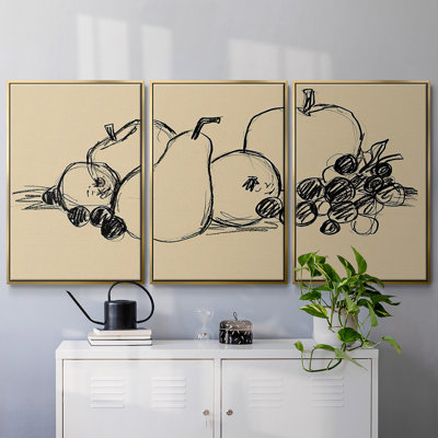 Graphite Fruit II, 3 pièces