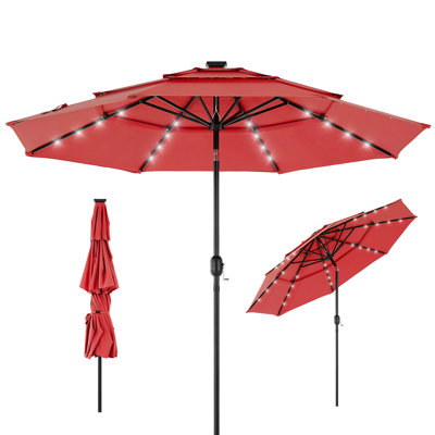 3-Tier Solar Outdoor Patio Umbrella