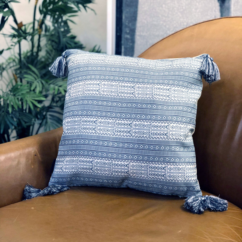 Lunette Tassels Reversible Throw Pillow