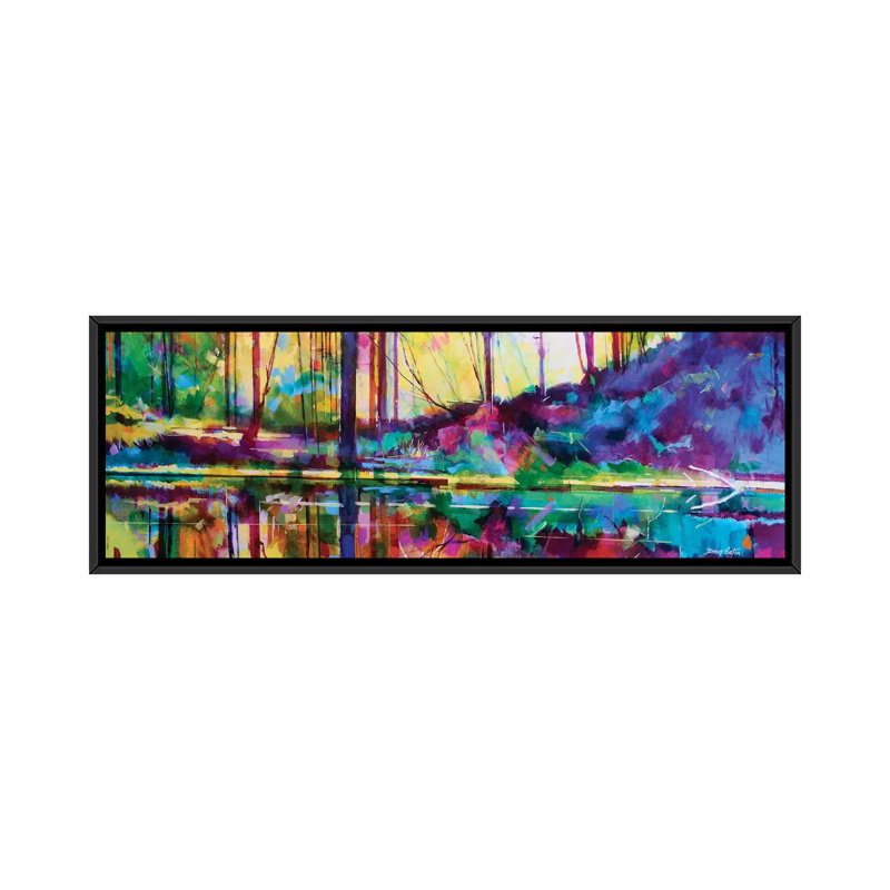 Serenity At Meadowcliff by Doug Eaton - Panoramic Painting on Canvas, 121.92 cm H x 40.64 cm W, Black Framed
