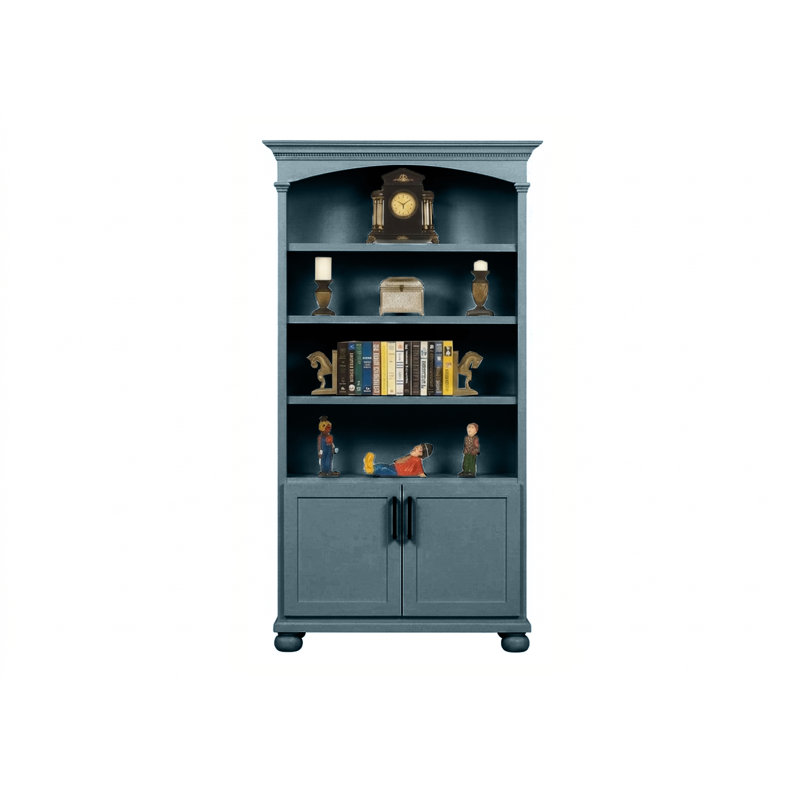Bibliothèque en bois massif Modern Premiere, Smokey Blue