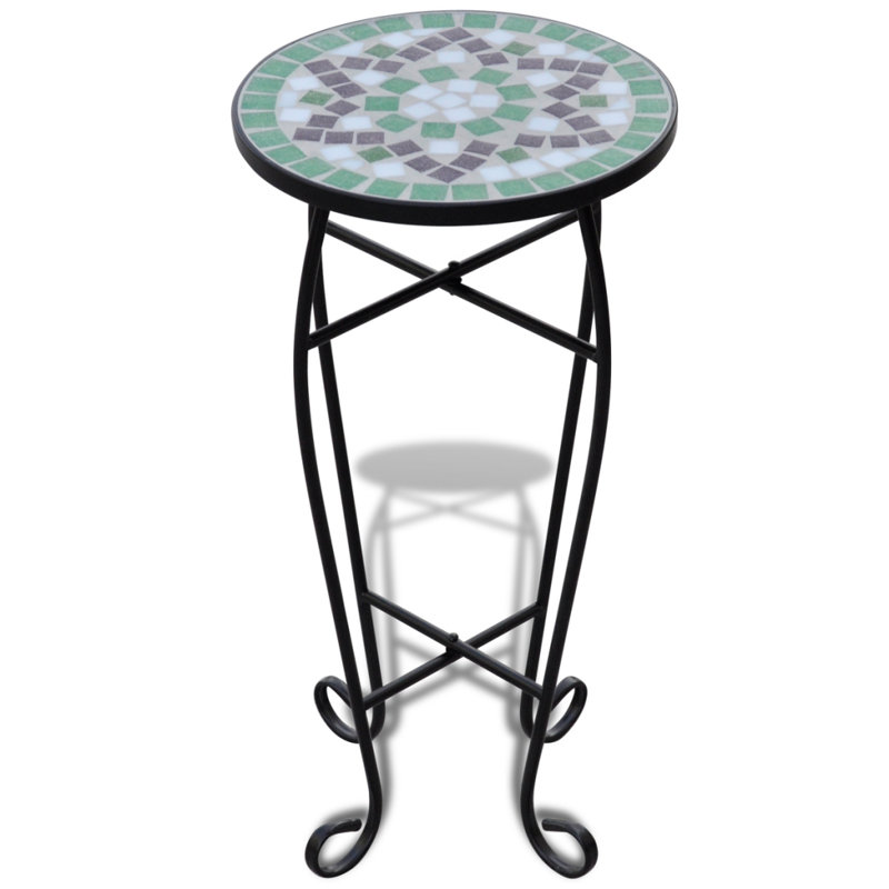 Plant Stand, Green/White/Black