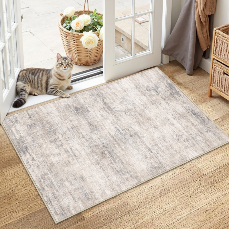 Asher Modern Abstract Machine Washable Area Rug With Non-Slip Backing, Rectangle 2' x 3'