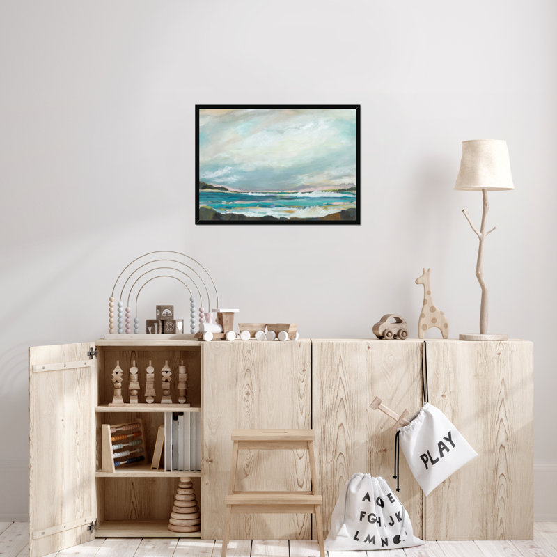 Seaside View III 1 Piece Painting, 34cm H x 50cm W, Black Framed Paper Print