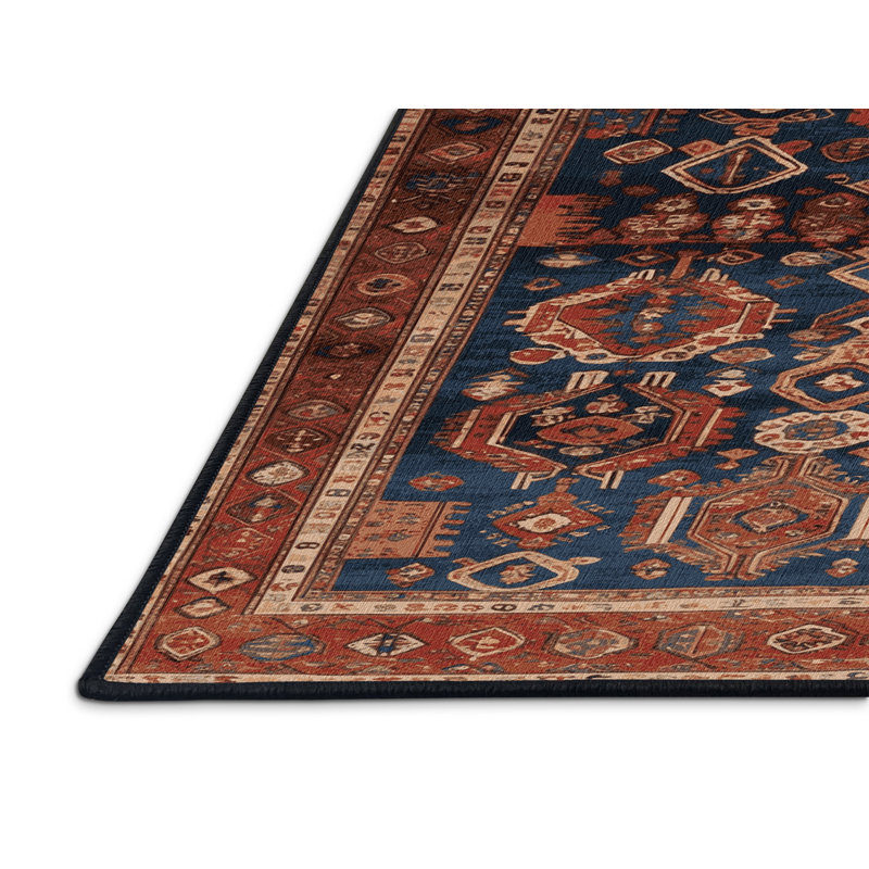 Tapis brun turc lavable à la machine, Rond 3 pi