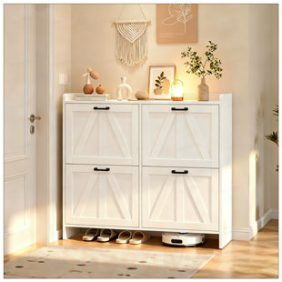 Armoire à chaussures moderne avec 4 tiroirs rabattables, organisateur de vestibule élégant pour le salon