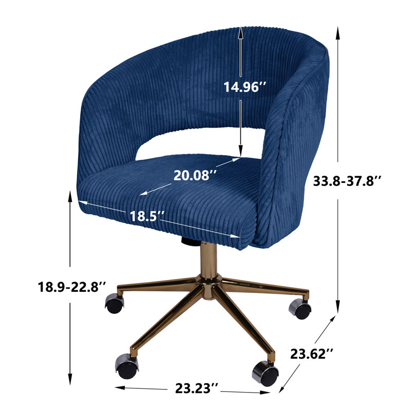 Reniel Corduroy Task Chair, Navy