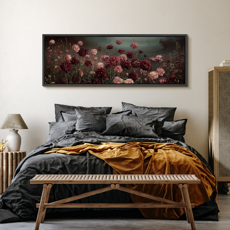 Impression sur toile encadrée très sombre Moody, Cadre flottant noir, H 20 po x l 60 po x P 1,5 po