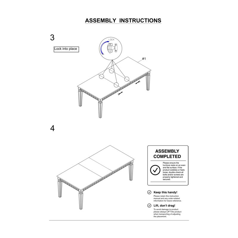 Table de salle à manger argentée W