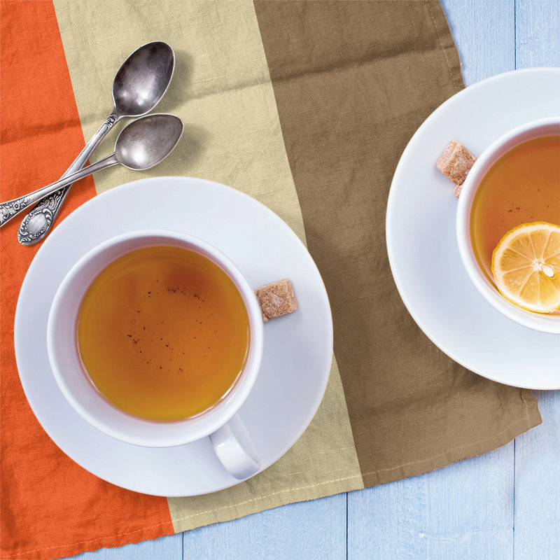 Stripe Tea Towel Kitchen Towel, Poly Twill, Orange/Cream/Gold Baseball