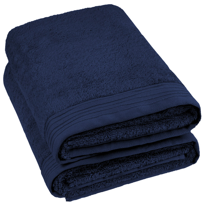Lorena Midweight Bath Sheet, Navy Blue