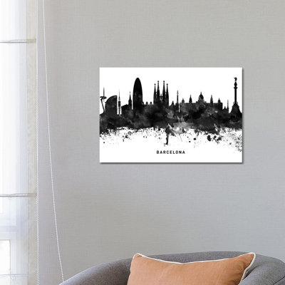 Barcelona Skyline by WallDecorAddict - Wrapped Canvas Gallery-Wrapped Canvas Giclée