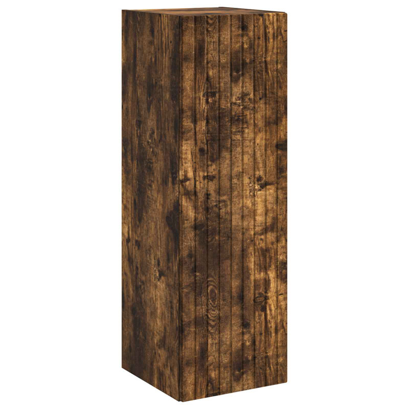 Engineered Wood Linen Cabinet, Smoked Oak, 100cm H x 33cm W x 34.5cm D