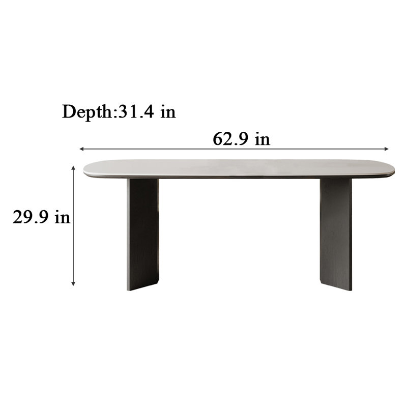 Table de salle à manger Muntaz, H 29,9 po x L 62,9 po x l 31,4 po