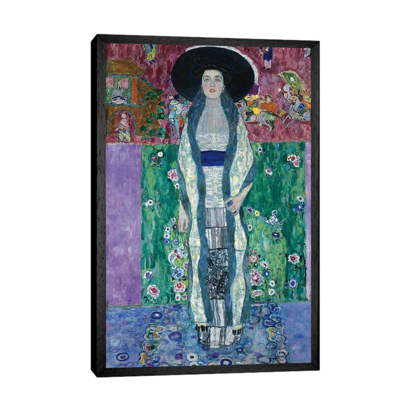 Portrait Of Adele Bloch-Bauer II, 1912 by Gustav Klimt - Print on Canvas, 101.6 cm H x 66.04 cm W, Black Framed
