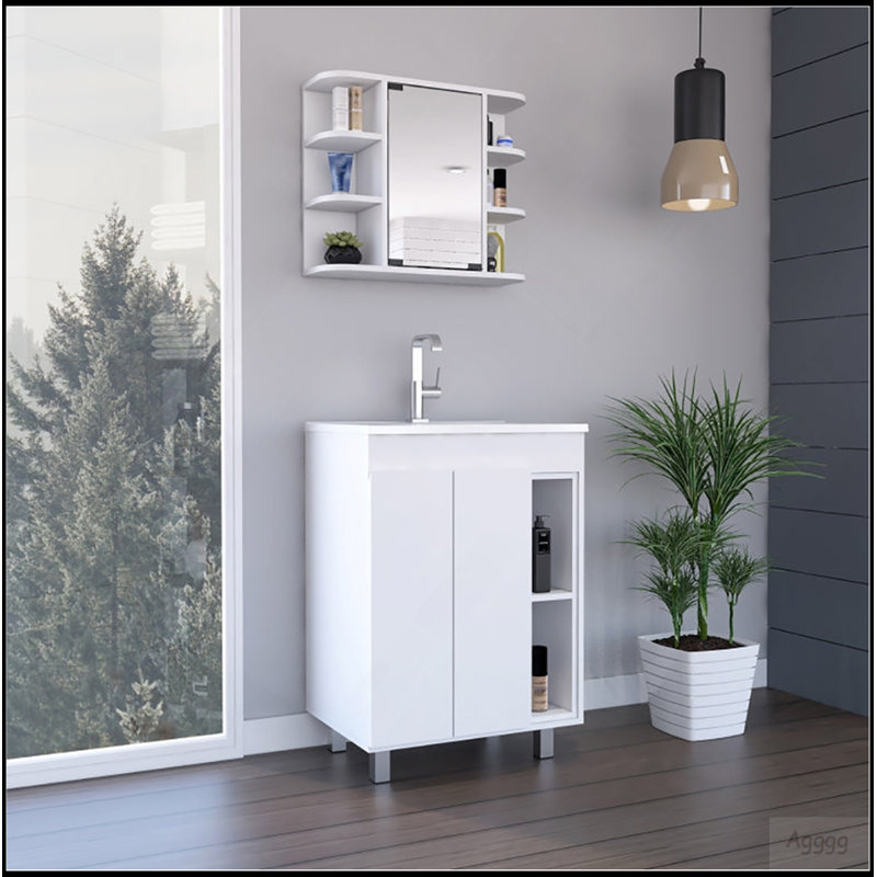 Carver White 2 Piece Bathroom Set