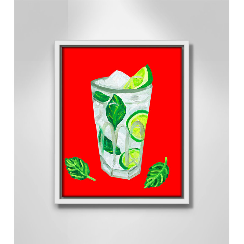 Mojito Extra Mint Print by Straker, White Floater, 11.5" H x 9.5" W