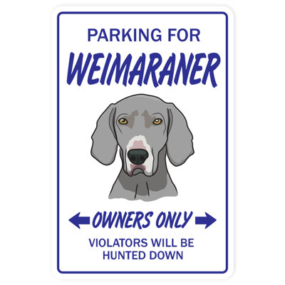Weimaraner Decal Dog Pet Parking Sign