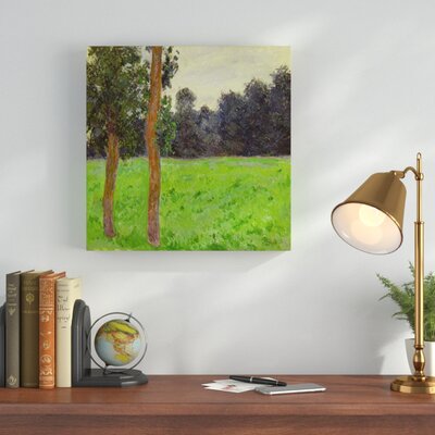 Deux Arbres Dans La Prairie' by Claude Monet Oil Painting Print on Wrapped Canvas -  Vault W Artwork, 7D61064456E24EA4A612BDF9E0045596