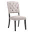 Chaises d'appoint transitionnelles (2) - Lin beige, chêne gris, dossier de style chêne 2-458493561-458493564