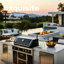 Barbecue au gaz 49 po modulaire autoportant avec brûleur arrière infrarouge à 4 brûleurs, tiroirs et armoires de rangement, noir (99 000 BTU, acier inoxydable 304)