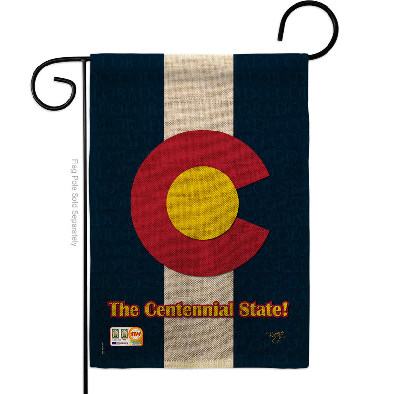 Drapeau de jardin à 2 côtés 5 pi 5 po x 1 pi. en toile jute de colorado americana statements
